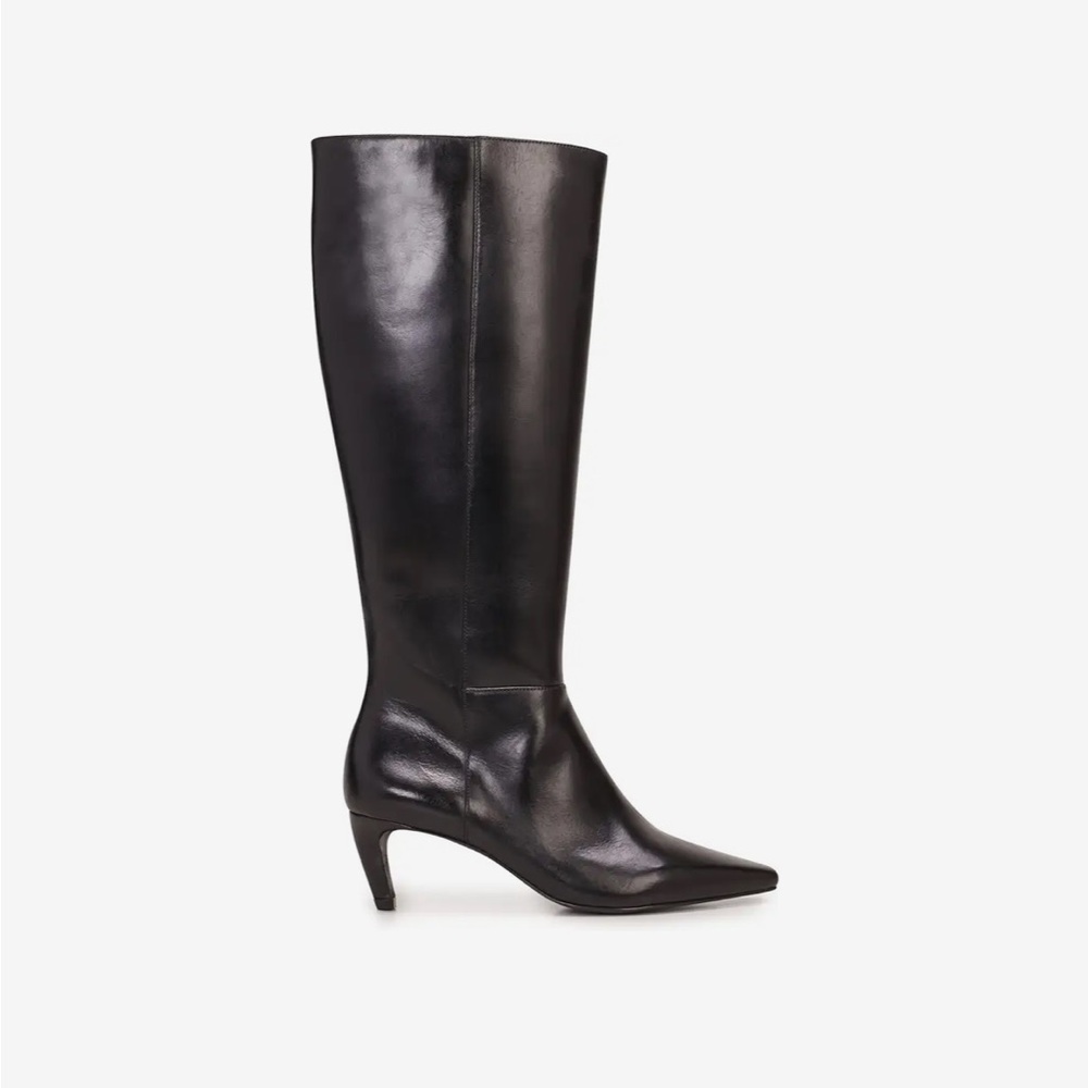 Vince Camuto Quacia Black Knee High Leather Boots